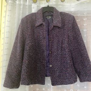 Purple nubby tweed blazer vintage